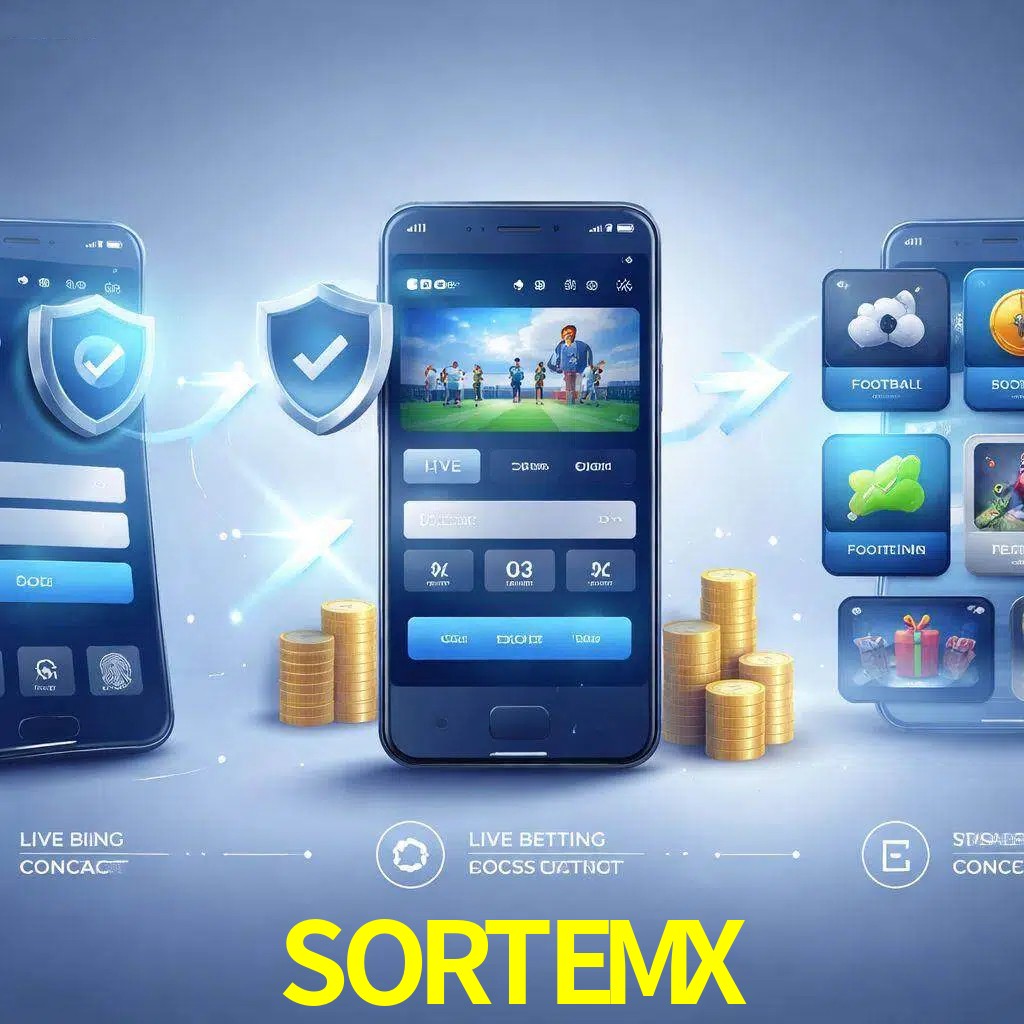 Pasos de acceso a la app SORTEMX en pantalla de teléfono móvil